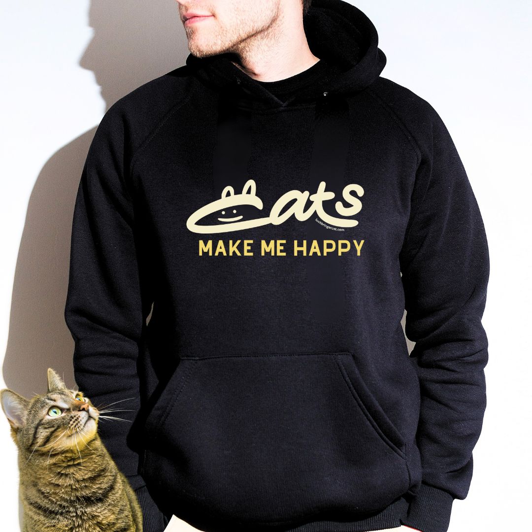 Cat Lovers Hooded Sweatshirt - Cats Make Me Happy