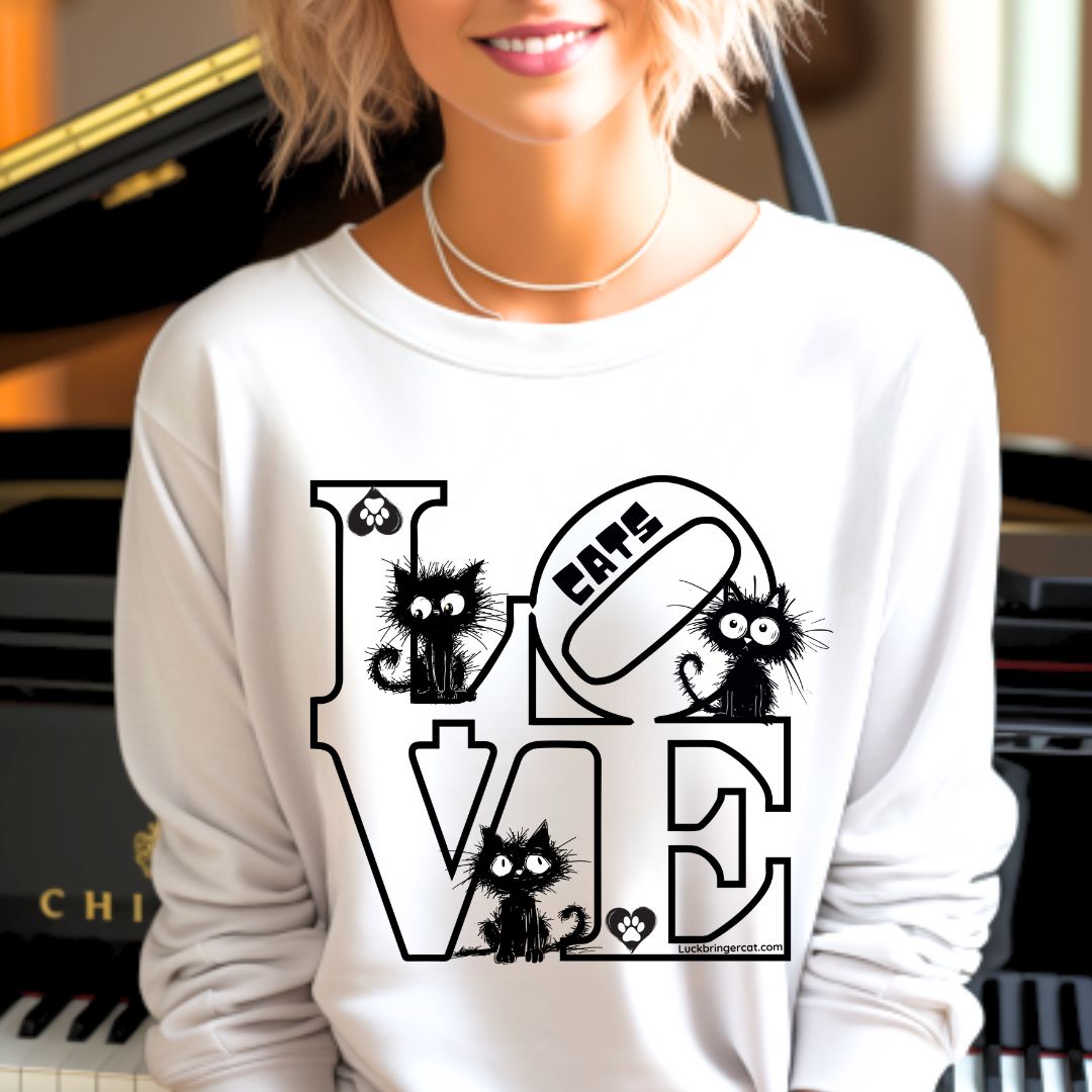 Funny Cat Lovers Sweatshirt Love Cats Shirt Valentines Gift for Cat Mums Cat Dads Cat Mums Cat Lovers Cat Parents - Cat Adoption Gift 