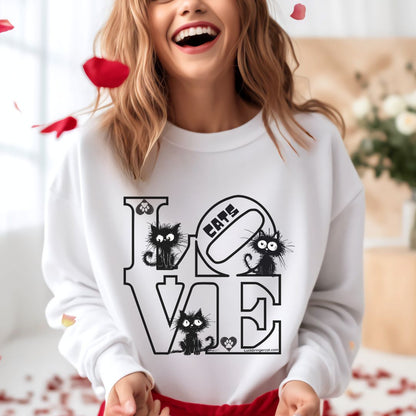 Funny Cat Lovers Sweatshirt Love Cats Shirt Valentines Gift for Cat Mums Cat Dads Cat Mums Cat Lovers Cat Parents - Cat Adoption Gift-Unisex