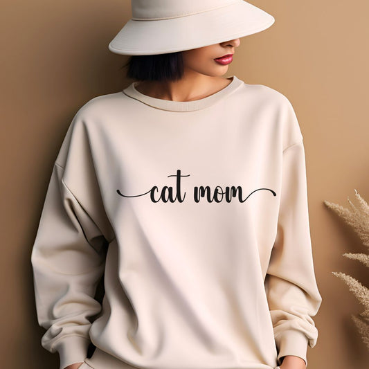 cat mom sweatshirt-cat mom shirt-cat mama shirt-cat mama gift-cat mom gift-gift for cat mom-gift for cat owner-Sand color sweater