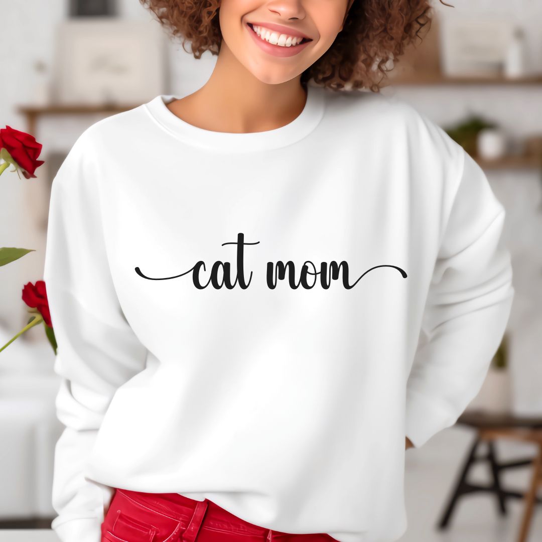 cat mom sweatshirt-cat mom shirt-cat mama shirt-cat mama gift-cat mom gift-gift for cat mom-gift for cat owner-white sweater