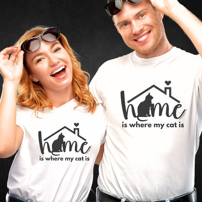 Cat Owners T-shirt- Home is where my cat is