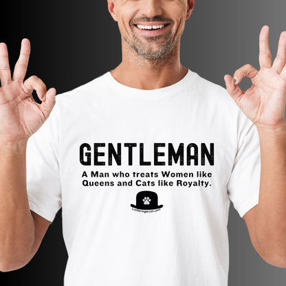 Funny Cat Lover Man Tshirt-Gentleman Shirt-Cat Dad Father's Day Gift 