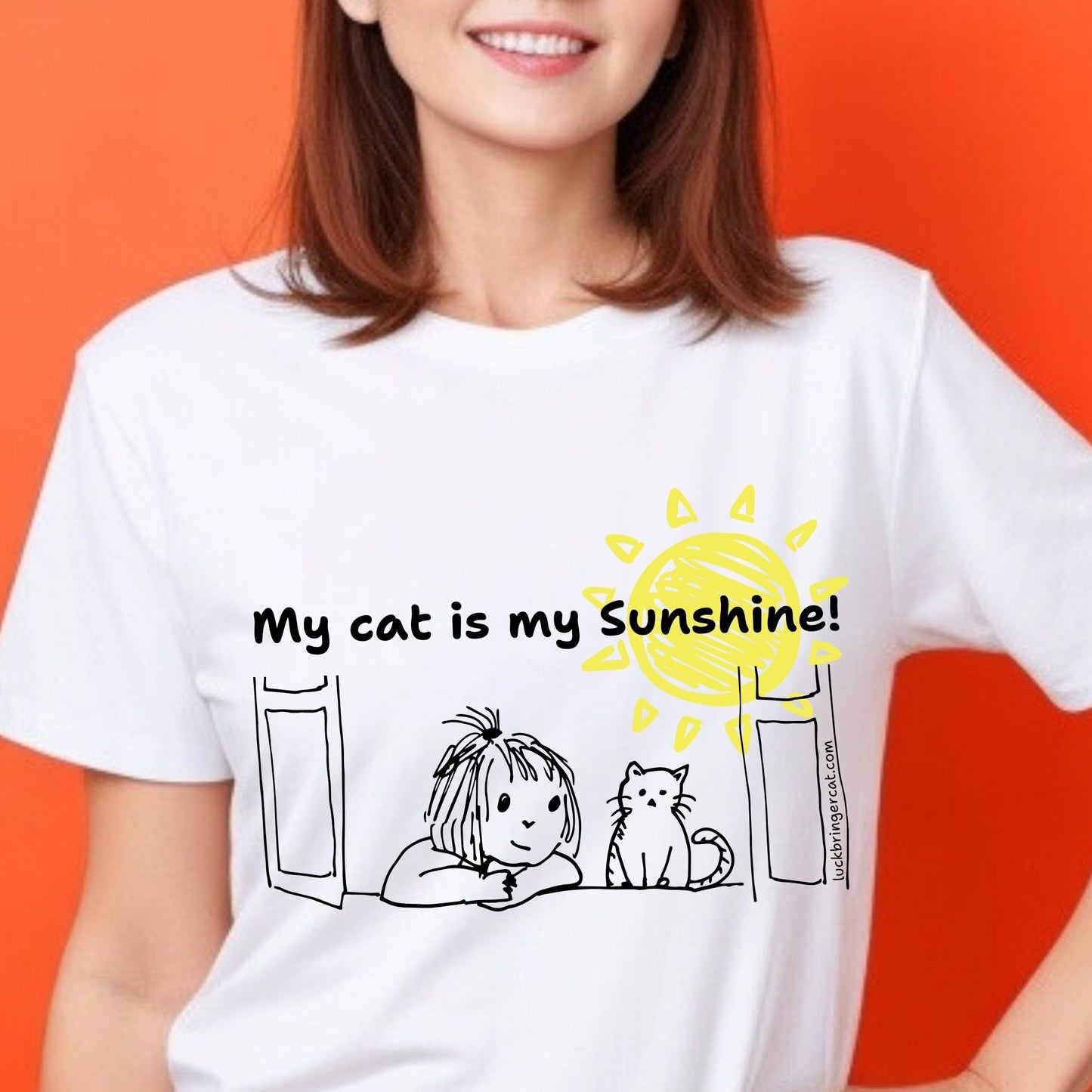 T-Shirt-My Cat Is My Sunshine-Cat Mom Gift-great gift for cat lover girls or cat owner women