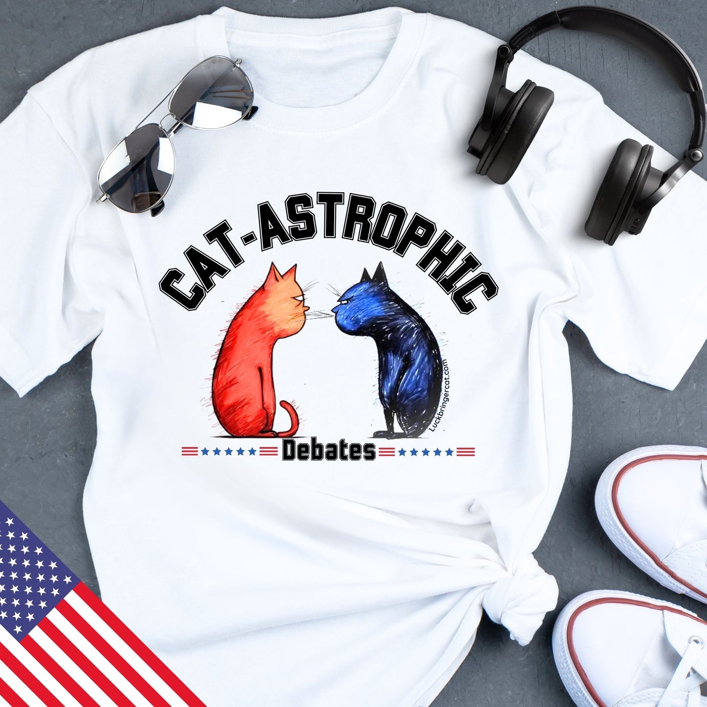 US Election 2024  Shirt-Funny Tshirt for USA Election for Men and Women- Cat lovers Voting Shirt- Catastrophic Debates Shirt  for Him or Her- Funny Teachers Gift for US Election Season - Funny US College Shirt 