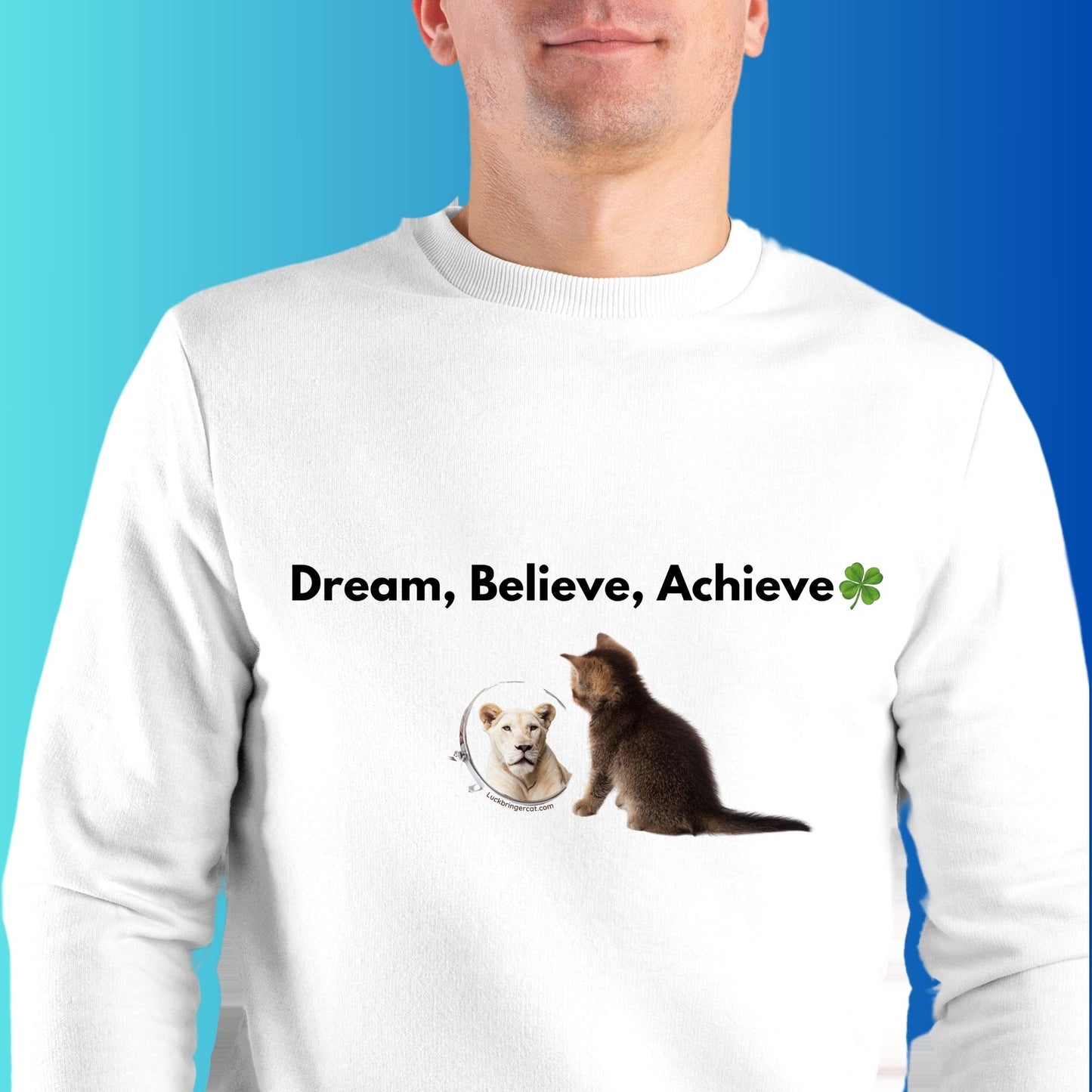 Inspirational Crewneck Sweatshirt - Dream, Believe, Achieve