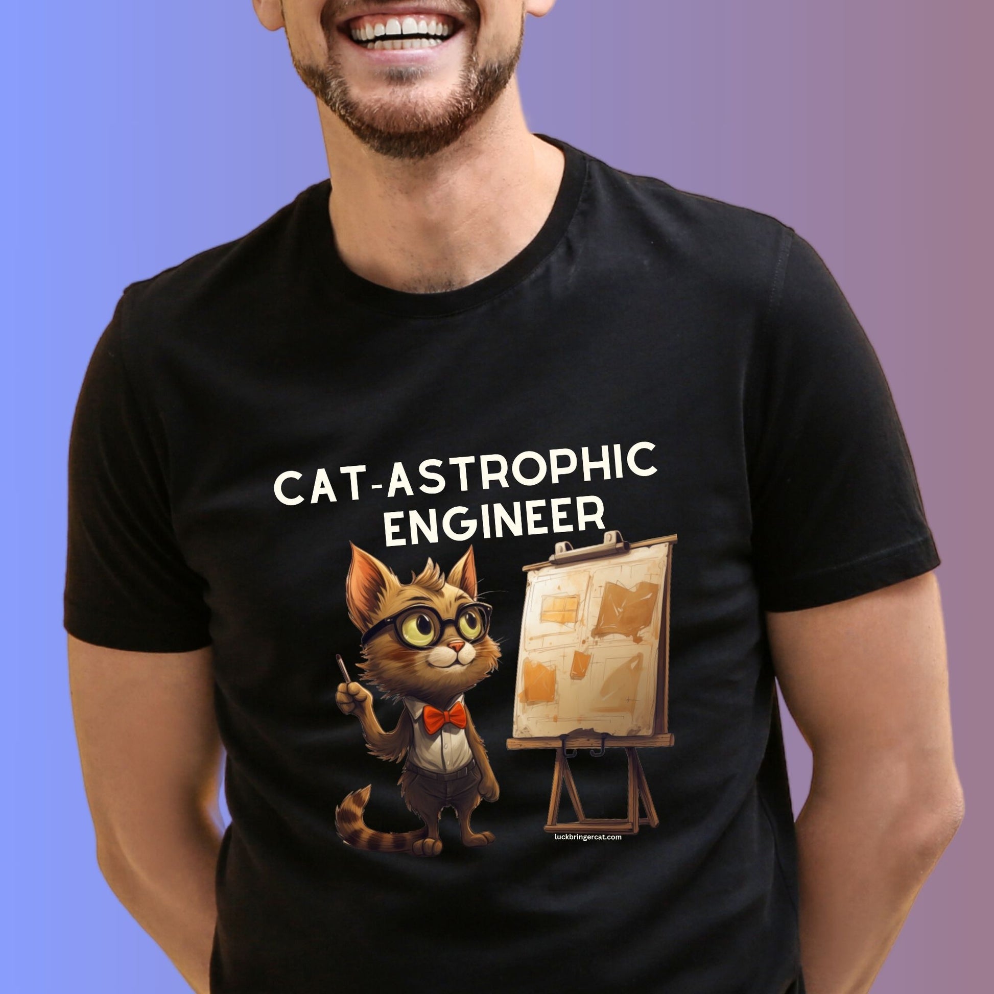 Funny shirt for engineers who also like cat - a cat lover engineer gift - unisex tee 