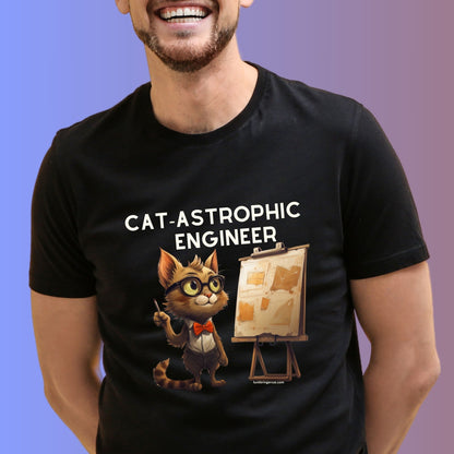 Funny shirt for engineers who also like cat - a cat lover engineer gift - unisex tee 