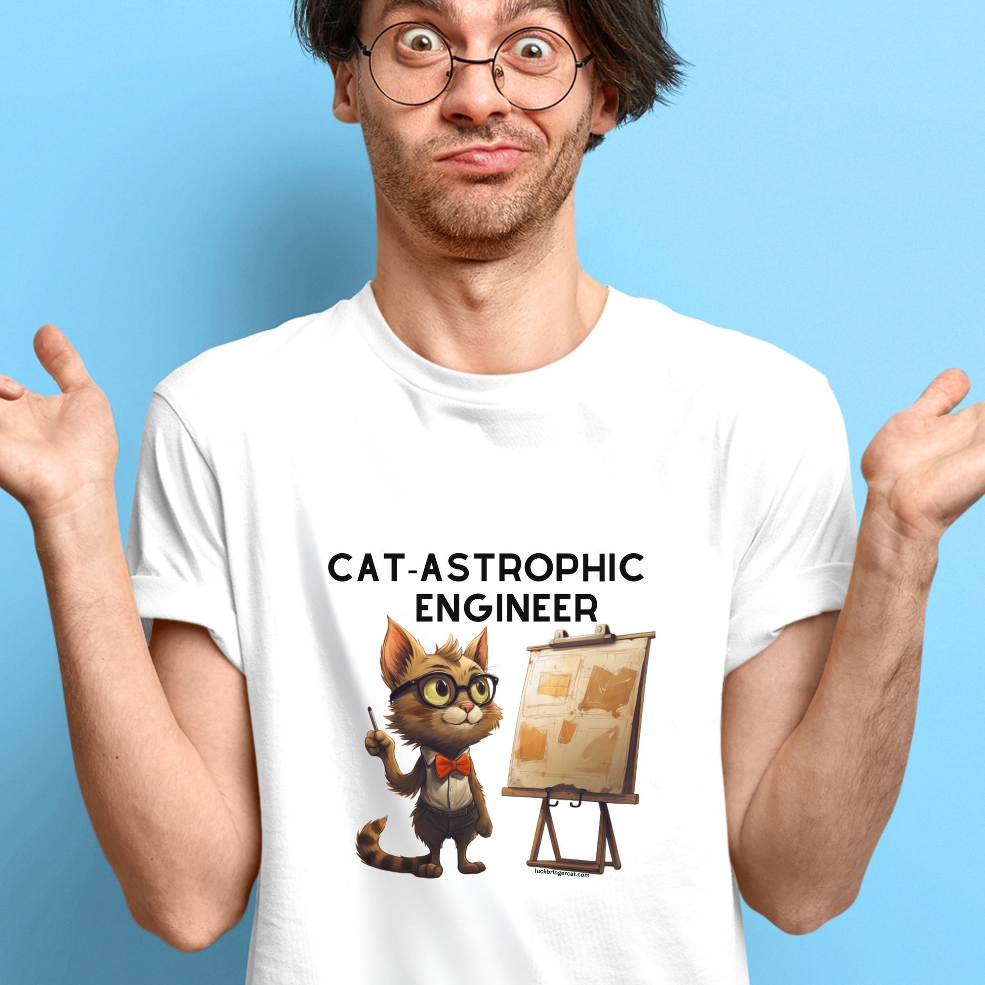 Funny unisex tshirt for engineers who like cats - great gift for engineers or graduates 