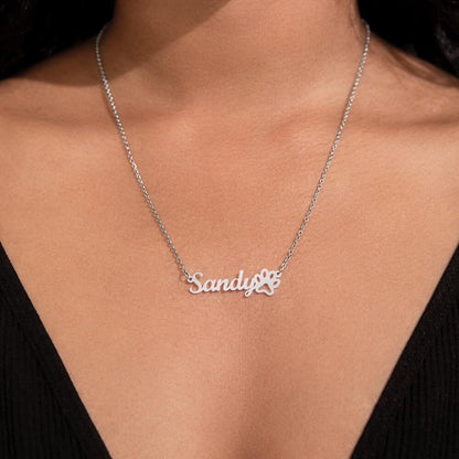 Custom Pet Name Necklace - Personalized Jewelry for Cat Moms or Dog Moms